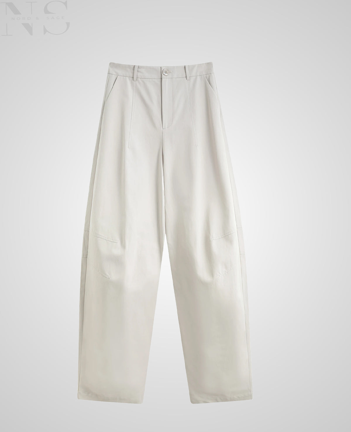 Nord & Sage – Premium Scimitar-Hose in Beige aus Twill mit hohem Bund (Sommer 2025)